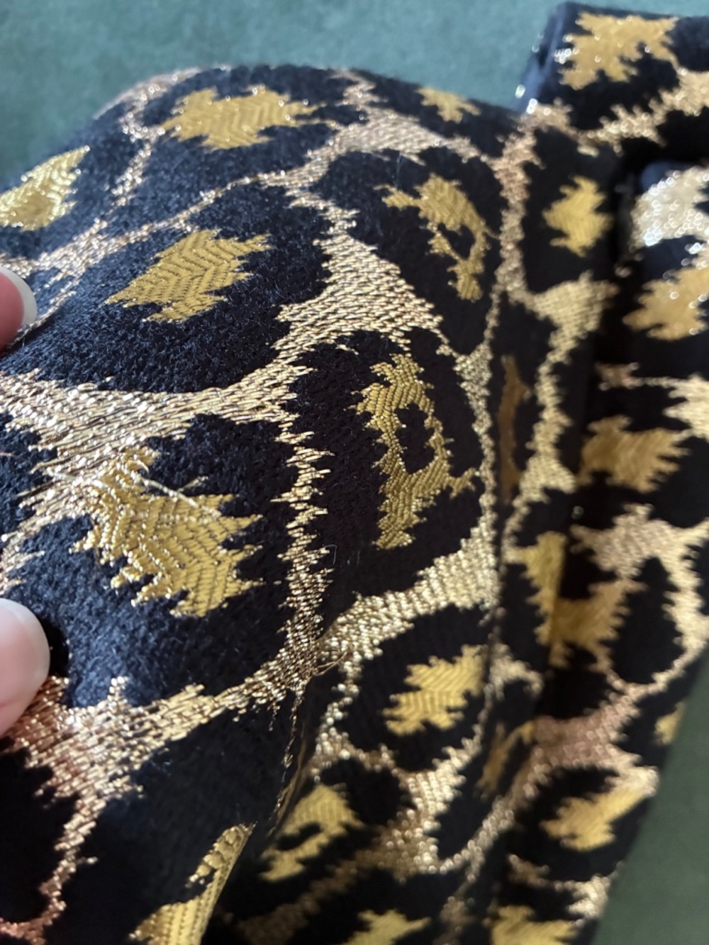 Boden Gold Metallic Leopard Jacquard Shift Dress L XL 14 - Picture 15 of 15